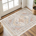 3x4 Washable Area Rug for Entryway Non Slip Kitchen Rugs (Orange / 3' x 4' (Runner))
