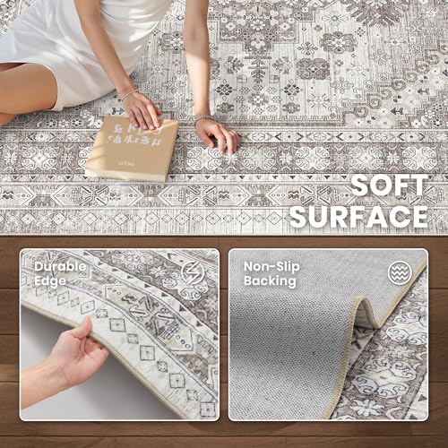 2x3 Rug Non Slip (Brown/Beige / 2' x 3' (Rectangular))