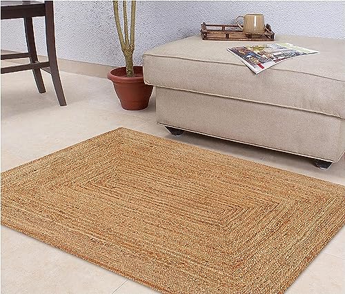 Jute Braided Hand Woven Area Rug (Natural / 6' x 9' (Rectangular))