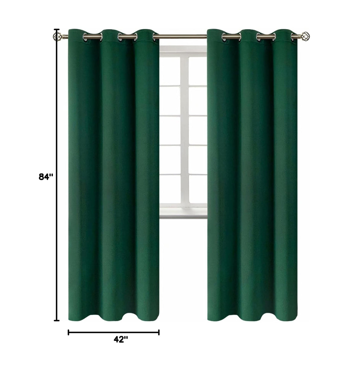 Blackout Curtains (Emerald Green / 42"W x 84"L (Pack of 2))