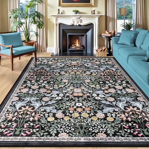 Area Rug 10x14 Living Room (Dark Black / 10' x 14' (Rectangular))