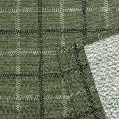 Moss Green Plaid Gingham Curtains for Living Room Dining Room (52"W x 84"L (Pack of 2) / Plaid | Moss Green)