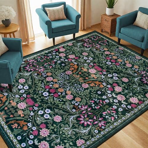 Area Rug Living Room (Dark Green / 4' x 6' (Rectangular))