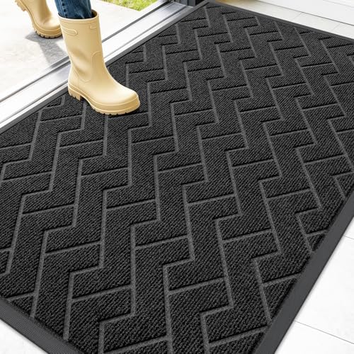 Front Door Mat Outside 47x32 (Black / 47" x 32")