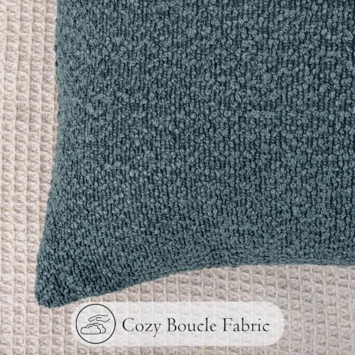 14x24 inch Boucle Lumbar Pillow Cover (Dusty Blue / 24" x 14" (Pack of 1))