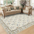 Large Entryway Rug 3x5 Floral Washable Area Rugs Vintage Soft Non (Beige/Sand / 3' x 5' (Rectangular))