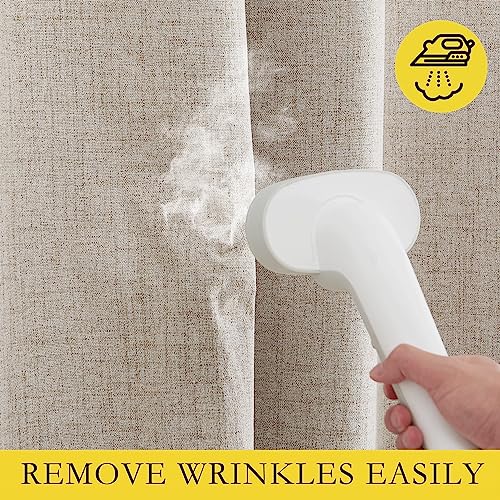 Oatmeal Vintage Open Linen Weave Flax Thermal Curtains (42"W x 72"L (Pack of 2) / Oatmeal)