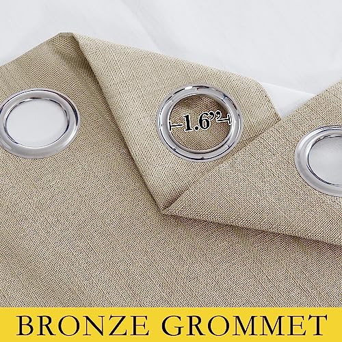 Taupe 100% Blackout Linen Curtains 45 inch Long Burg (52"W x 45"L (Pack of 2) / Taupe)