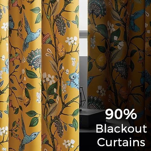 94 Inches Long Custom Satin Window Treatments (Mustard Yellow / 52"W x 94"L (Pack of 2))