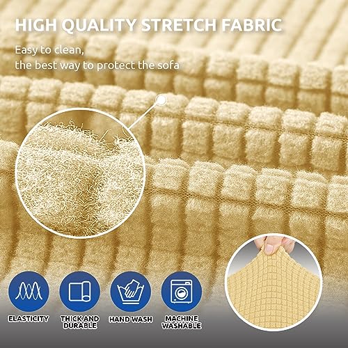 Stretch Couch Covers for Sofa (Champagne / Large)