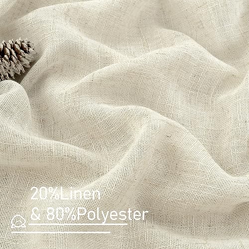 Cafe Linen Curtains for Kitchen Windows Over Sink (Natural / 34"W x 30"L (Pack of 2))