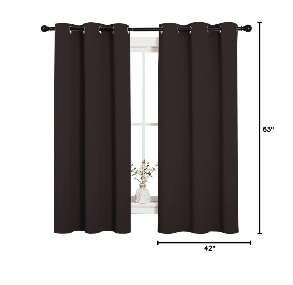 Triple Weave Blackout Curtains (Toffee Brown / 42"W x 63"L (Pack of 2))