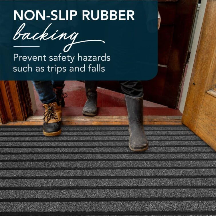 Extra Durable Door Mat Outside Entrance (47" x 32" (Rectangular) / Bright Grey)
