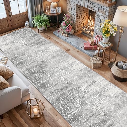 2'6x14 Abstract Kitchen Area Rugs (2'6" x 14' (Rectangular) / Light/Grey)