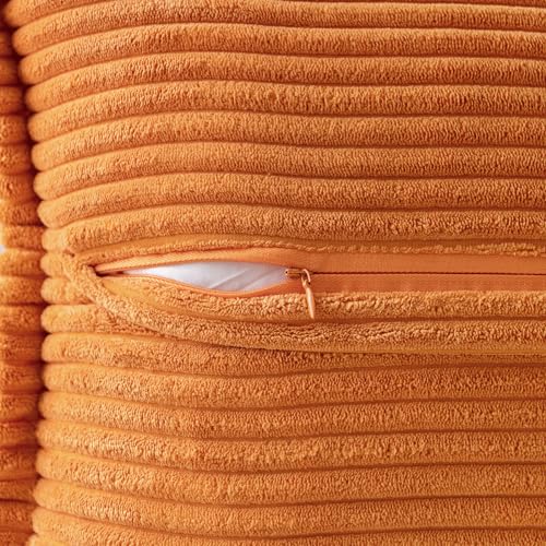 Fall Burnt Orange Decorative Throw Pillow Covers 20x20 Inch 2 Pack (Burnt / 20" x 20" (Pack of 2))