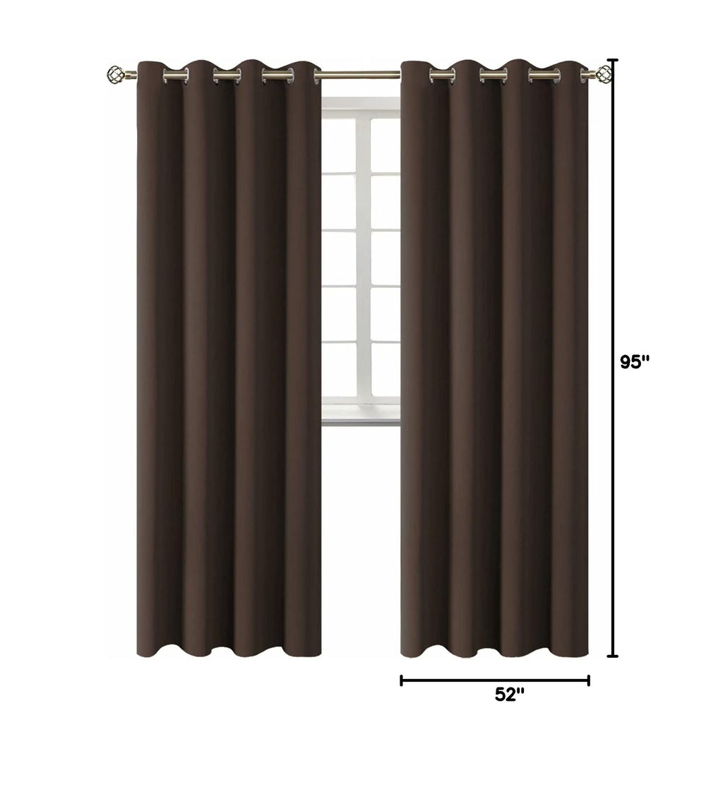 Brown Blackout Curtains for Living Room 95 Inch Long (Brown / 52"W x 95"L (Pack of 2))