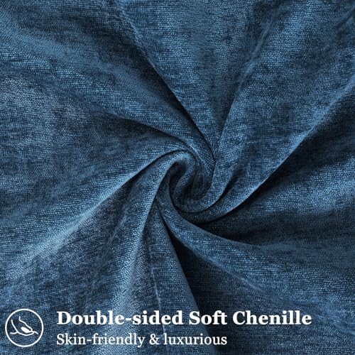 Chenille Poseidon Velvet Throw Pillow Covers 24x24 Set of 2 (Poseidon / 24" x 24" (Pack of 2))
