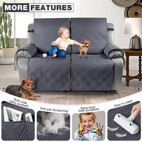 100% Waterproof Oversized Loveseat Recliner Cover (Dark Grey / 2 Seater Oversized)