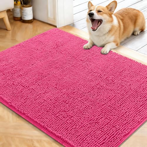 Dog Door Mat for Muddy Paws 40x32 (Hot Pink / 40" X 32")