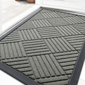 Front Door Mat Outside Entrance (29.5" X 17" / Modern Gray Diamond)