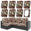 8Pcs Patio Cushion Covers (Floral / 8PCS)
