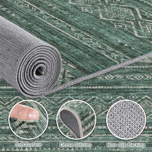 7x9 Area Rugs Living Room (Dark Green / 7' X 9' (Rectangular))