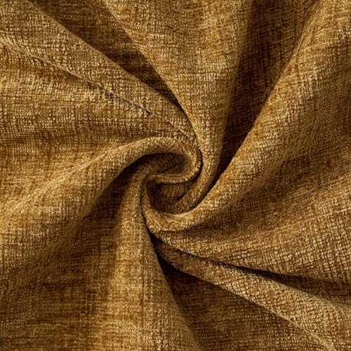 Soft Chenille Lumbar Throw Pillow Covers Mustard 12x20 Pack of 2 (20" x 12" (Pack of 2) / Mustard)