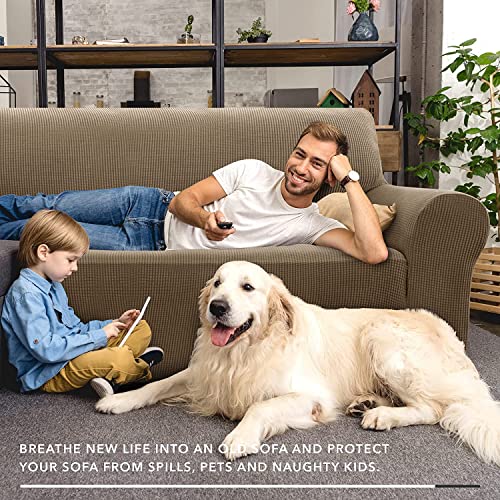 Super Stretch Couch Cover (Brown / Large (72"-92"))