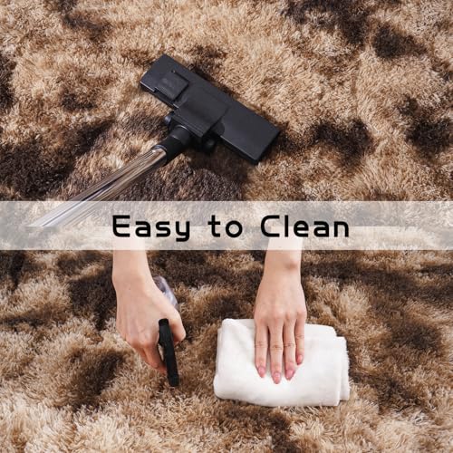 Fluffy Runner Rugs for Bedroom 2x6 (Tie-dyed Coffee / 2' x 6' (Rectangular))