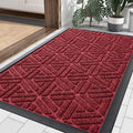 Front Door Mat Outside Entrance (Wine Red / 29.5" X 17")