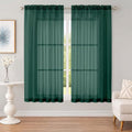 Hunter Green Sheer Curtains 63 Inch 2 Panels for Living Room (Hunter Green / 59"W x 63"L (Pack of 2))