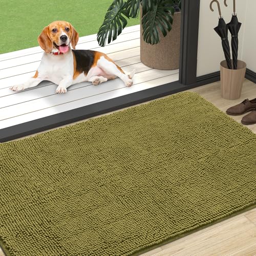 Dog Door Mat for Muddy Paws 47x32 (Willow Green / 47" X 32")