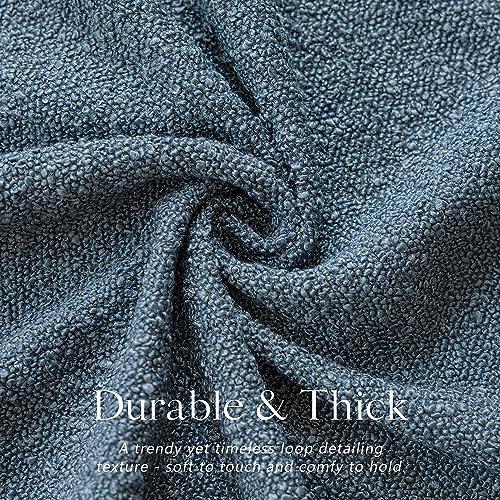 Decorative Textured Boucle Throw Pillow Covers 24x24 Inch (24" x 24" (Pack of 2) / Nightfall)
