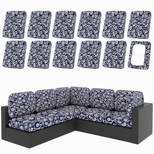 12Pcs Patio Cushion Covers (Baroque / 12PCS)