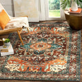 Area Rug 5x7 Non (5' x 7' / Rust/Dull Teal)