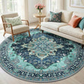Washable Area Rug (Teal / 6' (Round))