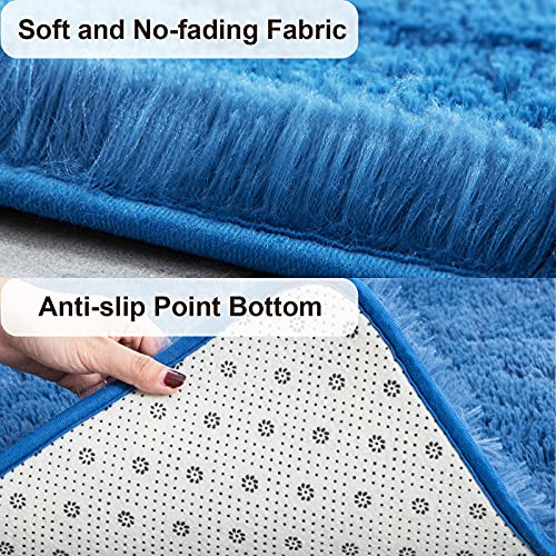 Super Soft Shaggy Rugs Fluffy Carpets (4' x 6' (Rectangular) / Indigo)