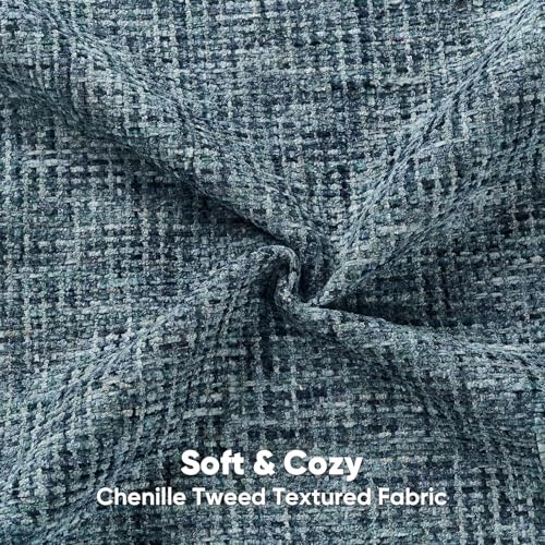 Pack of 2 Tweed Chenille Throw Pillow Covers 22x22 Inch (Navy / 22" x 22" (Pack of 2))