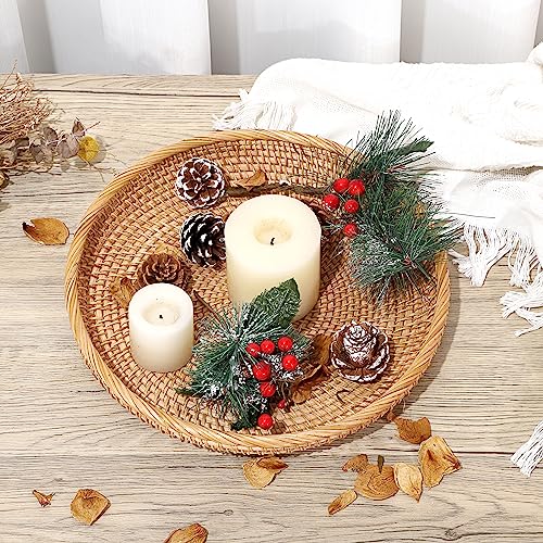 Rattan Key Basket Bowl for Entryway Table (Large, 11.8" / Natural Color)