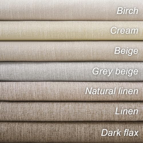 Cream Linen Blackout Curtains 84 Inch Long for Bedroom Living Room (Birch / 52"W x 84"L (Pack of 2))