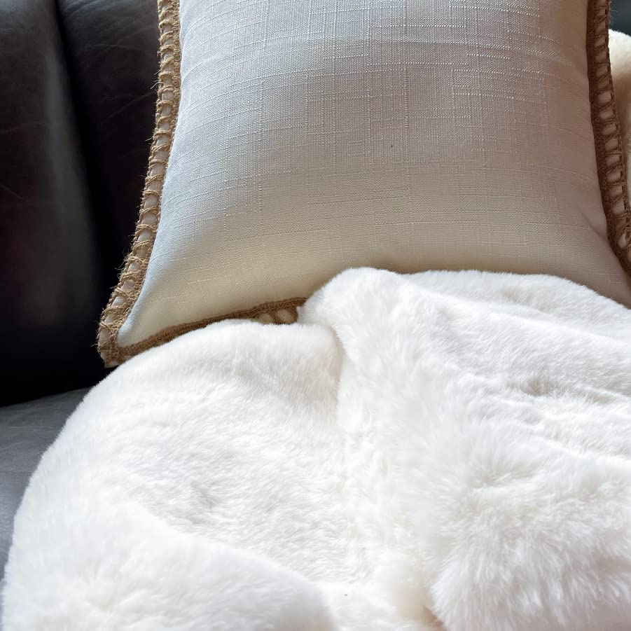 White Washable Faux Fur Area Rug (8' x 10' (Rectangular) / White)