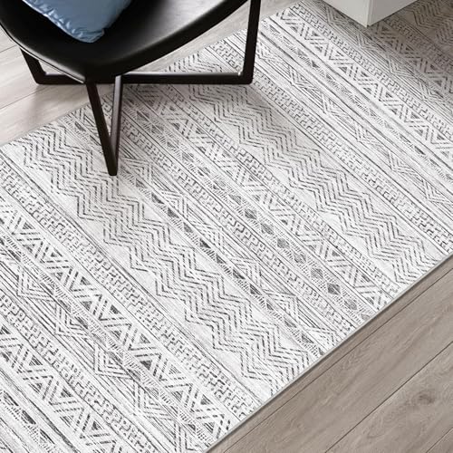 3x10 Runner Rug Washable Moroccan (Grey / 3' x 10')