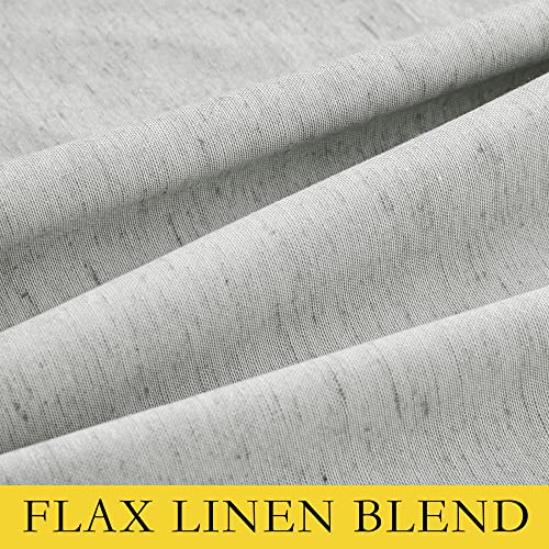 Grey Long Linen Full Shade Panels 108 inches Long 2 Panels (52"W x 108"L (Pack of 2) / Grey)