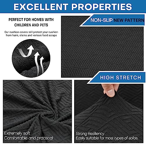 2 Piece Stretch Armchair Sofa Cover (31"-46"(1 Cushion) / Black)
