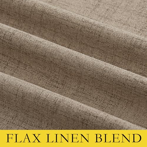 Burlap Vintage Open Linen Weave Flax Thermal Curtains (42"W x 72"L (Pack of 2) / Burlap)
