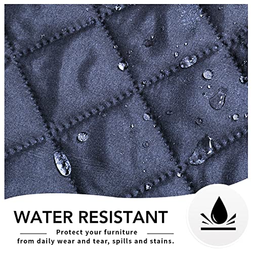 Reversible Couch Cover (Dark Blue/Ivory / Large Recliner)
