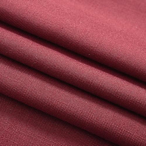 Burgundy Curtains for Living Room Back Tab Modern Farmhouse Semi Sheer Burgundy Curtains 120 inches Long 2 Panels Set Muted Neutral Window Curtain for Dining Room Bedroom 52x120 (Burgundy / 52"W x 120"L (Pack of 2))