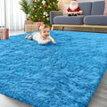 8x10 Machine Washable Large Area Rugs for Living Room (8x10 Ft / Bright Blue)