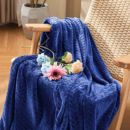 Navy Fleece Twin Blanket (Royal Blue / Twin/Twin XL-60x90 IN)