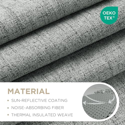 Blackout Curtains for Bedroom (Light Grey / 37"W x 72"L (Pack of 2))